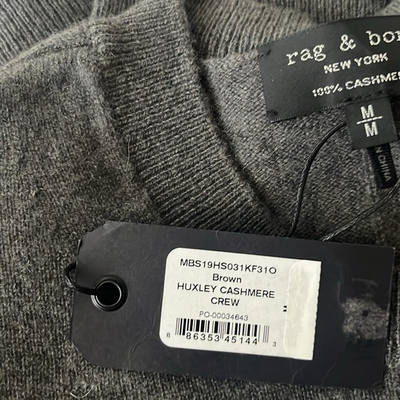 BNWT Rag & Bone Huxley cashmere sweater, size medium, brown - Picture 4 of 4